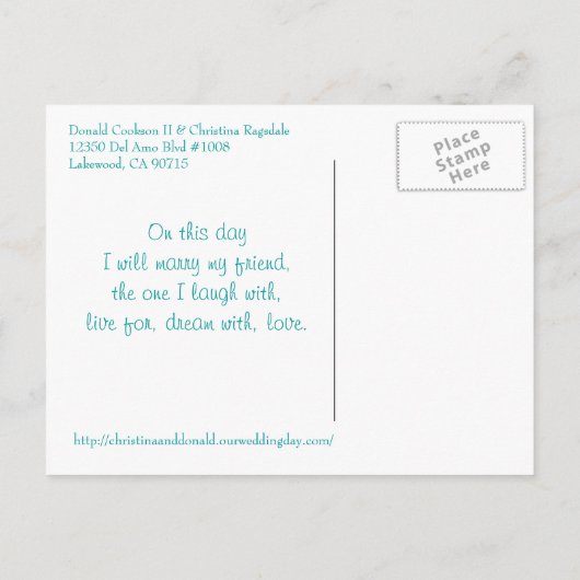 Save the date aankondigingskaart (Achterkant)