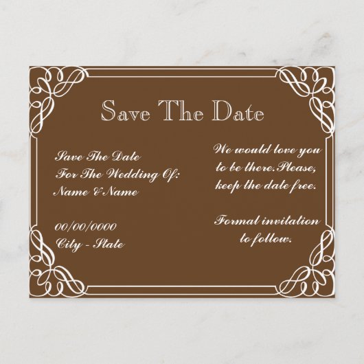 Save the date aankondigingskaart (Achterkant)