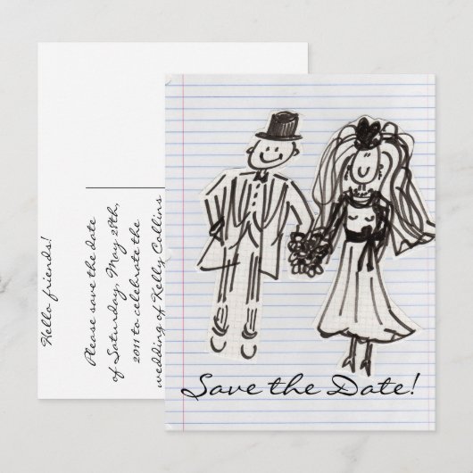 Save the date! aankondigingskaart (Voorkant / Achterkant)