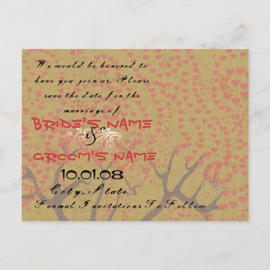 Save the date- aankondigingskaart (Achterkant)