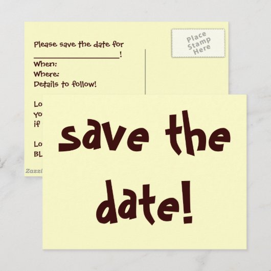 Save the date! aankondigingskaart (Voorkant / Achterkant)