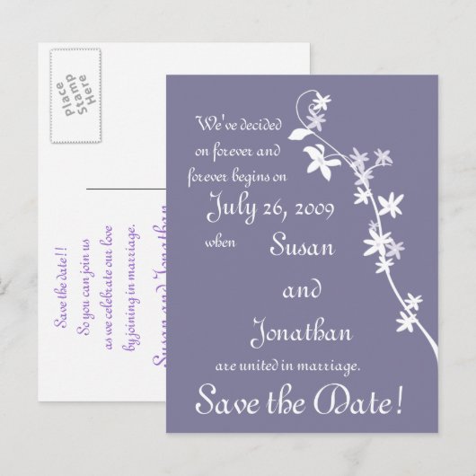 Save the date! aankondigingskaart (Voorkant / Achterkant)