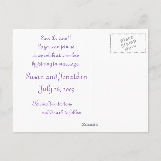 Save the date! aankondigingskaart (Achterkant)
