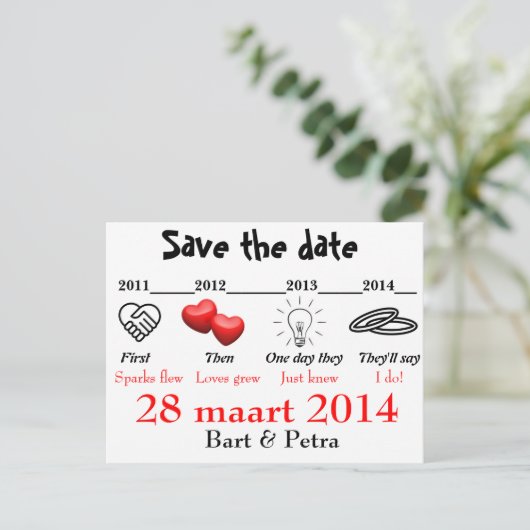 Save the date aankondigingskaart (Staand voorkant)