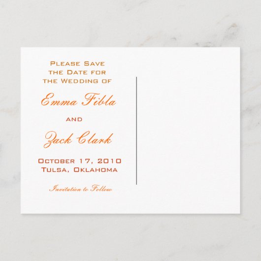 Save the date aankondigingskaart (Achterkant)