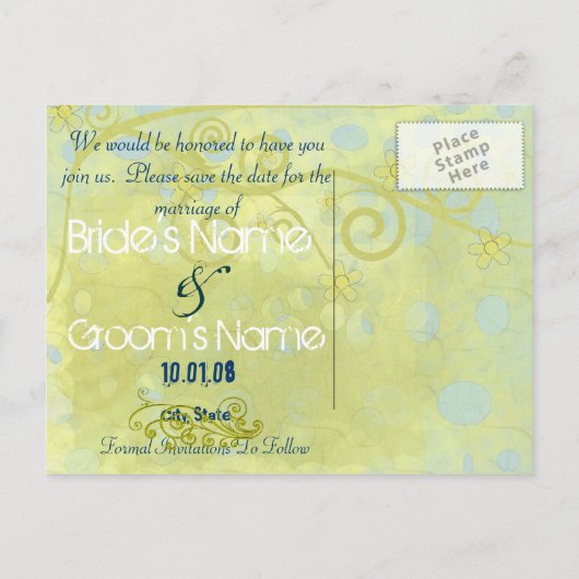 Save the date- aankondigingskaart (Achterkant)