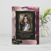 Save the date | Abstract fotogebold zwart chassis Kaart (Staand voorkant)