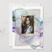 Save the date | Abstracte Inkt Blauwgroen Indigo S Kaart (Voorkant)