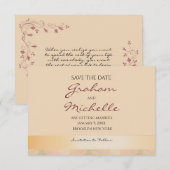 Save the date | Achtergrond Daisies Peaches_Cream (Voorkant / Achterkant)