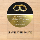 Save The Date Acryl Trouw Uitnodiging (Voorkant)