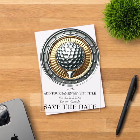Save The Date Acrylate Golf Uitnodiging (Insitu (Uitnodiging))