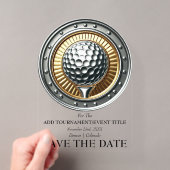 Save The Date Acrylate Golf Uitnodiging (Insitu (Draagbaar))