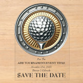 Save The Date Acrylate Golf Uitnodiging (Voorkant)