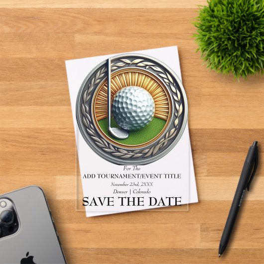 Save The Date Acrylate Golf Uitnodiging (Insitu (Uitnodiging))
