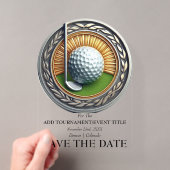 Save The Date Acrylate Golf Uitnodiging (Insitu (Draagbaar))