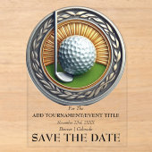 Save The Date Acrylate Golf Uitnodiging (Voorkant)