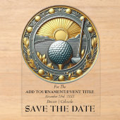 Save The Date Acrylate Golf Uitnodiging (Voorkant)