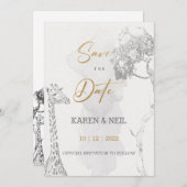 Save The Date Afrikaanse Thema Uitnodiging Ontwerp (Voorkant / Achterkant)