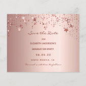 Save the Date afstudeerfeest roos budget (Achterkant)