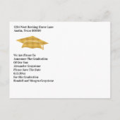 Save The Date Afstuderen - Faux Gold Afstudeerder  Aankondigingskaart (Achterkant)