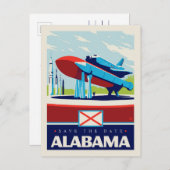Save the date | Alabama Uitnodiging Briefkaart (Voorkant / Achterkant)