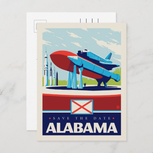Save the date | Alabama Uitnodiging Briefkaart (Voorkant / Achterkant)