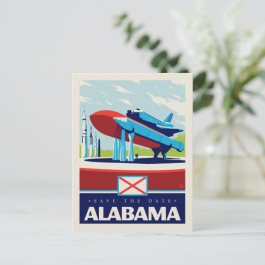 Save the date | Alabama Uitnodiging Briefkaart (Staand voorkant)