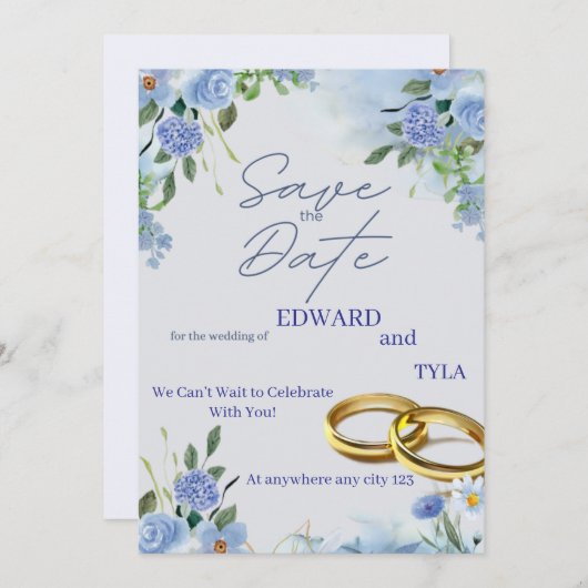 SAVE THE DATE ANNOUNCEMENT CARD KAART (Voorkant / Achterkant)