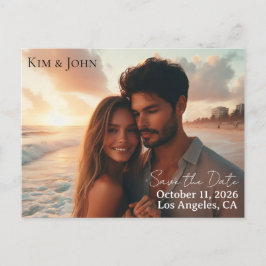 Save the Date Announcement Postcard Aankondigingskaart