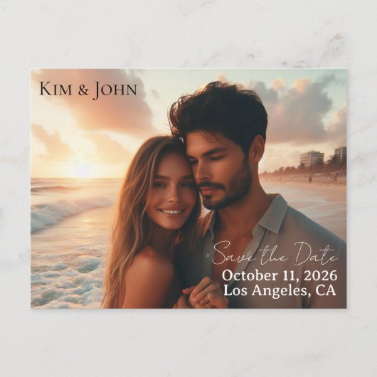 Save the Date Announcement Postcard Aankondigingskaart (Voorkant)