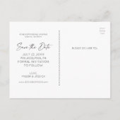 Save The Date-ansichtkaart - Minimaal script Briefkaart (Achterkant)