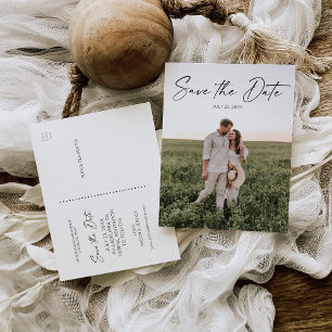 Save The Date-ansichtkaart - Minimaal script Briefkaart