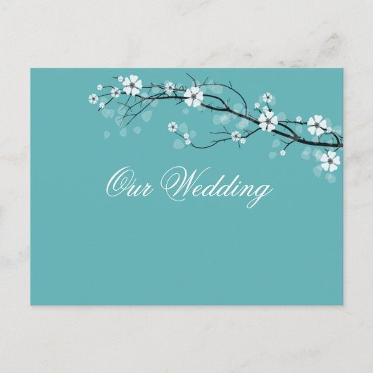 Save the Date-ansichtkaarten witte bloesems Aankondigingskaart (Voorkant)