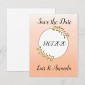 Save the Date Apricot Gold Ranke (Voorkant / Achterkant)