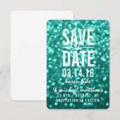 Save the Date | Aqua Lit Glitter Fab (Voorkant / Achterkant)
