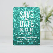 Save the Date | Aqua Lit Glitter Fab (Staand voorkant)