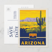Save the date | Arizona Uitnodiging Briefkaart (Voorkant / Achterkant)