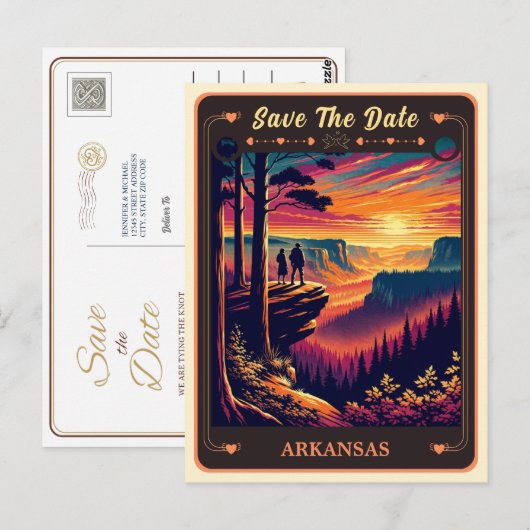 Save the date | Arkansas Invitation Briefkaart (Voorkant / Achterkant)