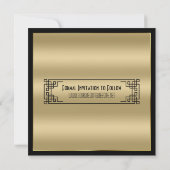 Save the Date Art Deco Gatsby Glamour Goud Zwart Kaart (Achterkant)