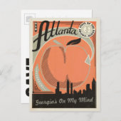 Save the date | Atlanta, GA Aankondigingskaart (Voorkant / Achterkant)