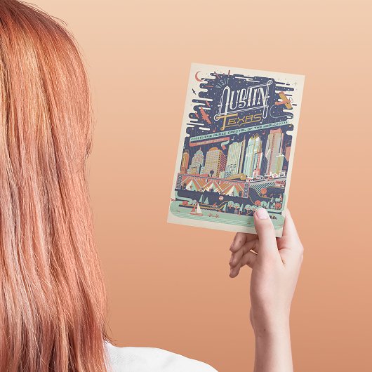 Save the date | Austin, Texas - AKA: Bat City Aankondigingskaart