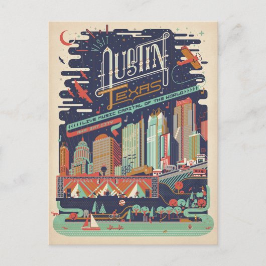 Save the date | Austin, Texas - AKA: Bat City Aankondigingskaart (Voorkant)