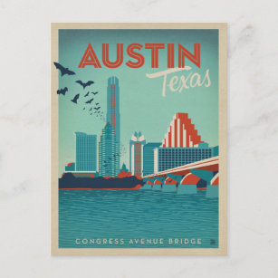 Save the Date   Austin, TX Congress Avenue Bridge Aankondigingskaart