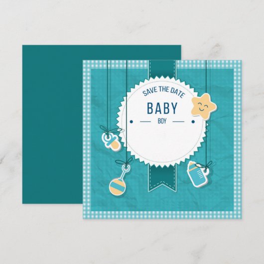 Save The Date - Baby Boy (Voorkant / Achterkant)