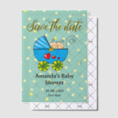 Save the date baby boy tweeling baby shower vellum uitnodigingen (Offset (Uitnodiging))