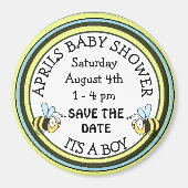 Save the Date Baby shower Bee Themamagnet Magneet (Voorkant)
