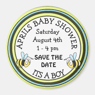 Save the Date Baby shower Bee Themamagnet Magneet