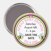 Save the Date Baby shower Bee Themamagnet Magneet (Voorkant / Achterkant)