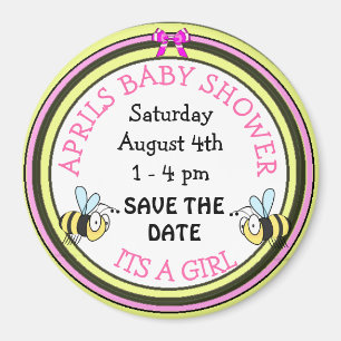 Save the Date Baby shower Bee Themamagnet Magneet