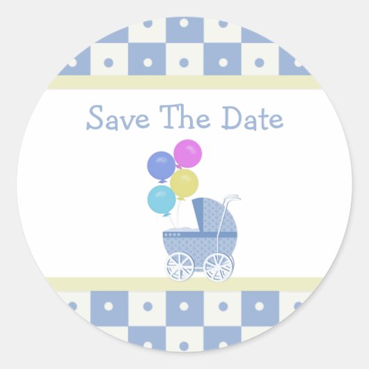 Save The Date Baby Shower Stickers (Voorkant)